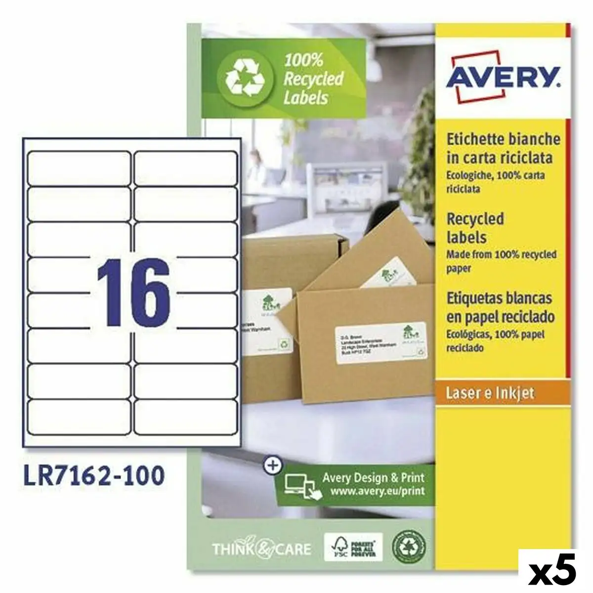 Etiquettes pour imprimante avery lr7162 99 1 x 33 9 mm blanc 100 volets 5 unites _6275. DIAYTAR SENEGAL - Là où Choisir est une Célébration de l'Artisanat. Explorez notre gamme variée et choisissez des produits qui incarnent la tradition et le talent des artisans du Sénégal.