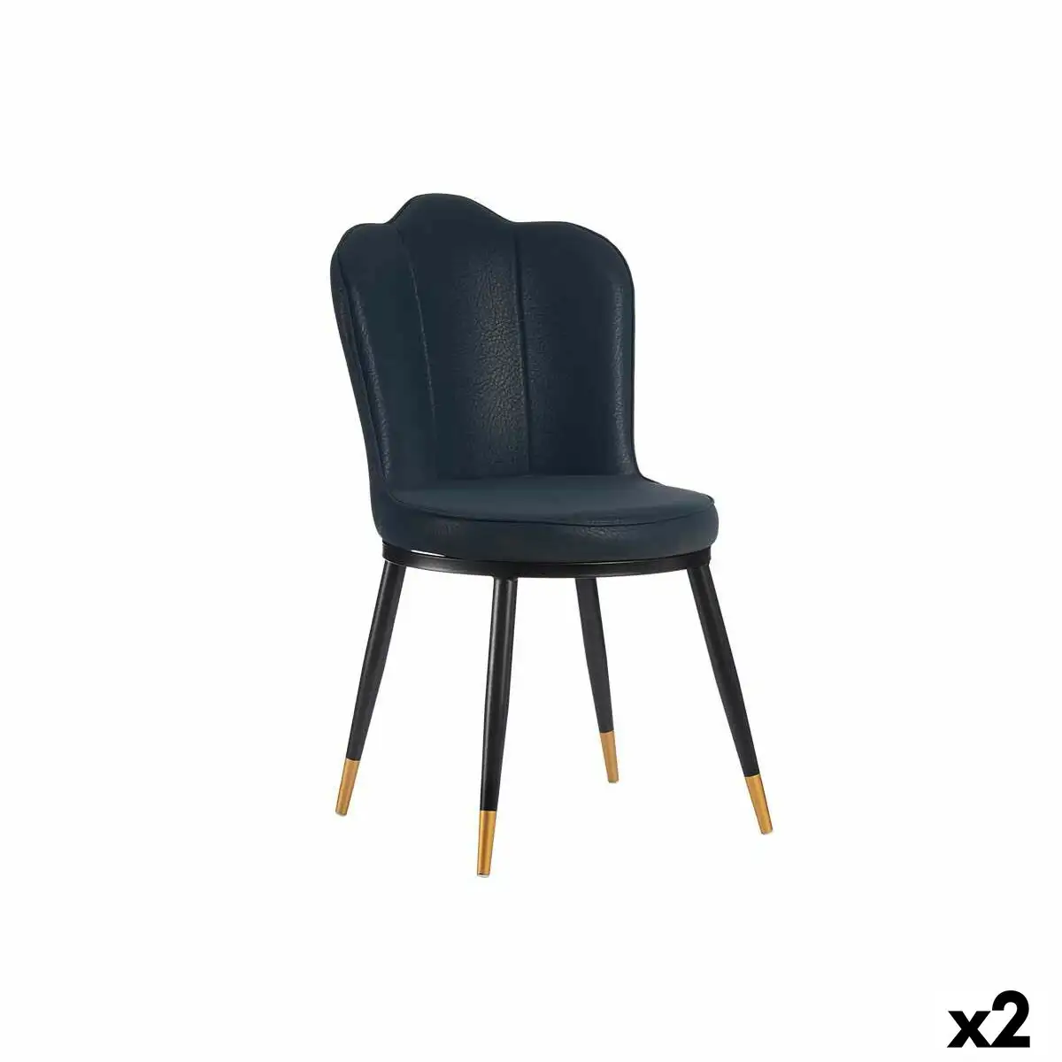 Fauteuil coquillage bleu noir dore acier 53 x 58 x 67 cm 2 unites _4198. DIAYTAR SENEGAL - Votre Source de Découvertes Shopping. Découvrez des trésors dans notre boutique en ligne, allant des articles artisanaux aux innovations modernes.