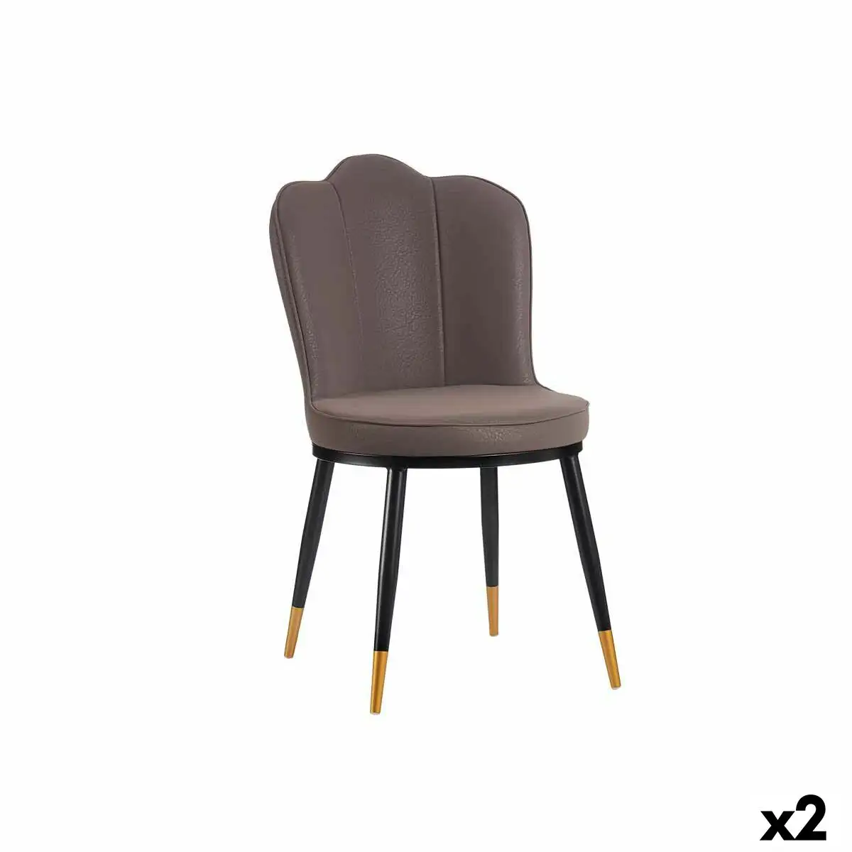 Fauteuil coquillage noir violet dore acier 53 x 88 x 67 cm 2 unites _5432. DIAYTAR SENEGAL - Où la Qualité est Notre Engagement. Explorez notre boutique en ligne pour découvrir des produits conçus pour vous apporter satisfaction et plaisir.