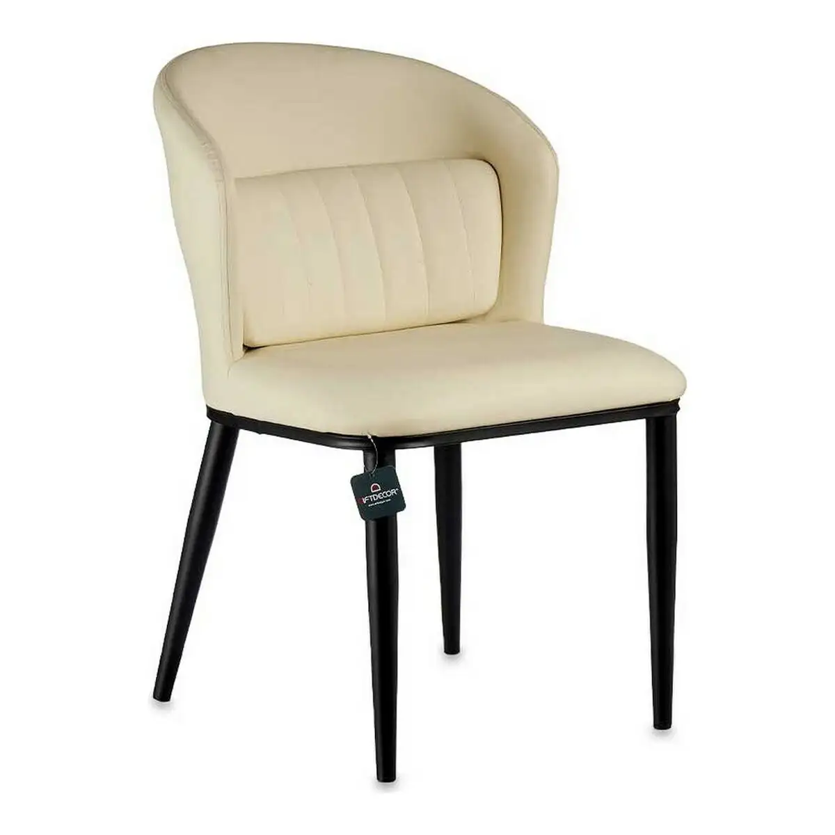 Fauteuil creme 51 x 83 5 x 54 cm noir acier_2296. DIAYTAR SENEGAL - Où la Mode et le Confort se Rencontrent. Plongez dans notre univers de produits et trouvez des articles qui vous habillent avec style et aisance.