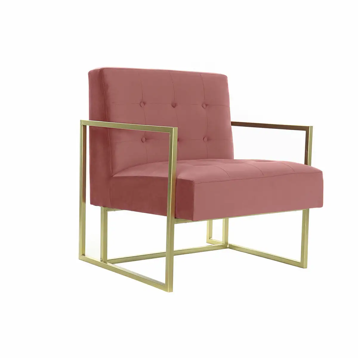 Fauteuil dkd home decor 67 x 70 x 76 cm rose dore metal plastique_2070. DIAYTAR SENEGAL - L'Art de Vivre le Shopping Authentique. Découvrez notre boutique en ligne et trouvez des produits qui célèbrent la culture et l'héritage du Sénégal.