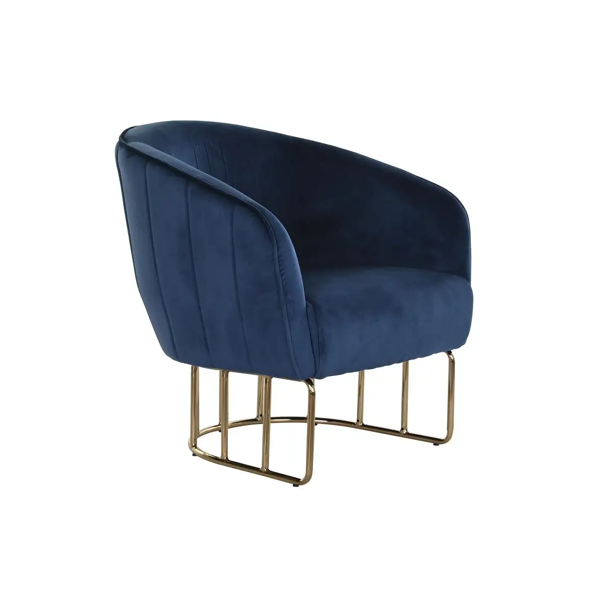 Fauteuil dkd home decor dore blue marine metal 76 x 70 x 74 cm_9243. DIAYTAR SENEGAL - Où Choisir est un Acte d'Amour pour le Sénégal. Explorez notre boutique en ligne et choisissez des articles qui célèbrent la culture et l'artisanat du pays.