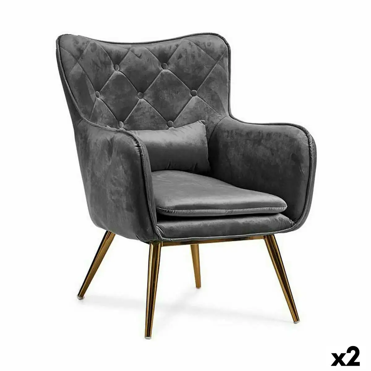 Fauteuil gris 68 x 92 x 67 cm 2 unites _5085. DIAYTAR SENEGAL - Votre Compagnon Shopping, Votre Style Unique. Explorez notre boutique en ligne pour dénicher des trésors qui expriment qui vous êtes, de la mode à la maison.