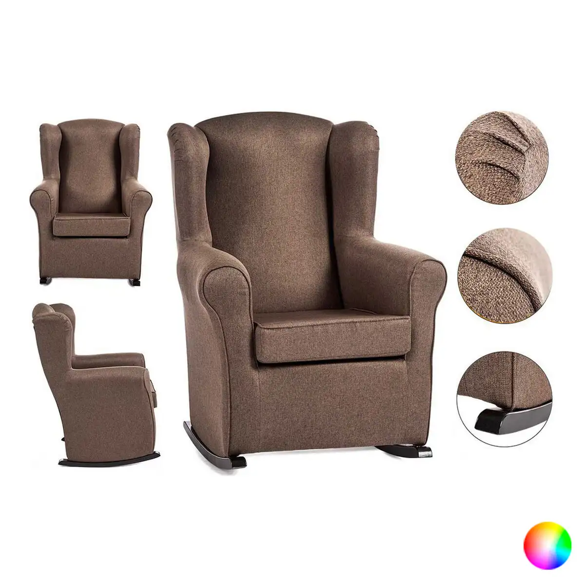 Fauteuil inclinable sedia fauteuil a bascule polyester bois de pin 70 x 97 x 75 cm _6540. DIAYTAR SENEGAL - Où Choisir est un Plaisir Responsable. Explorez notre boutique en ligne et adoptez des produits qui reflètent notre engagement envers la durabilité.