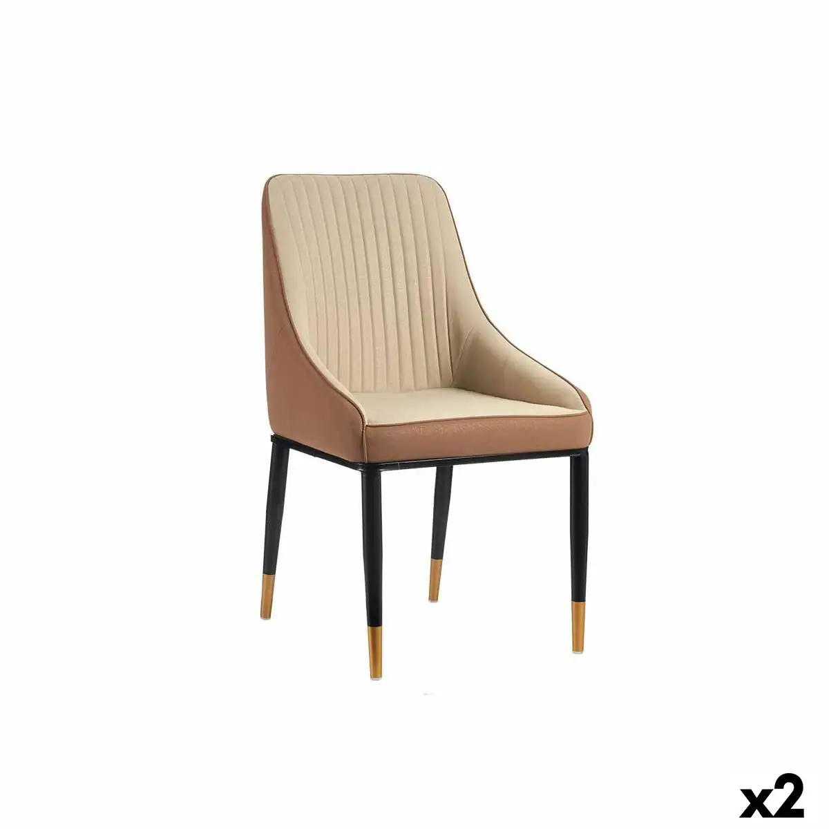 Fauteuil rayures marron noir beige acier 51 x 92 x 65 cm 2 unites _9692. DIAYTAR SENEGAL - Où Chaque Détail Compte. Parcourez nos produits soigneusement sélectionnés et choisissez des articles qui correspondent à votre style et à vos valeurs.