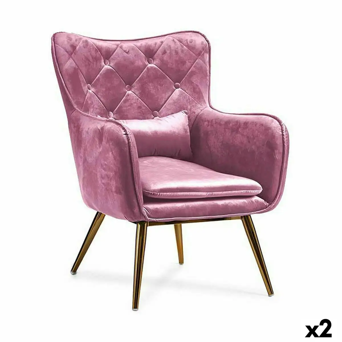 Fauteuil rose 68 x 92 x 70 cm 2 unites _6077. Bienvenue sur DIAYTAR SENEGAL - Où Chaque Article a son Histoire. Découvrez notre sélection méticuleuse de produits qui racontent l'authenticité et la beauté du Sénégal.