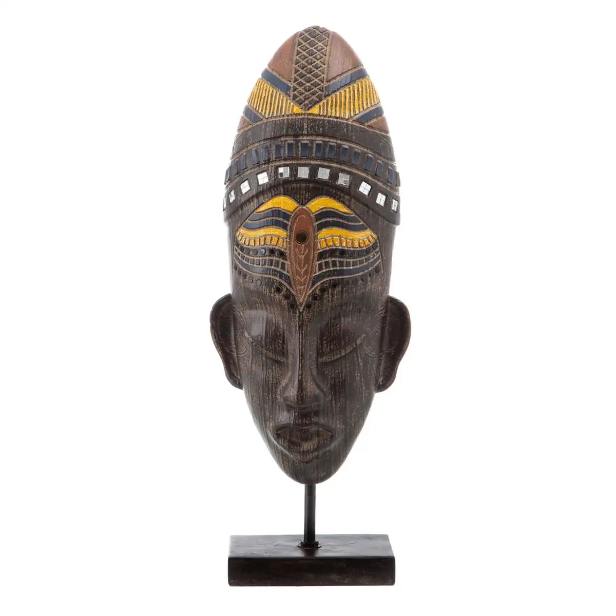 Figurine decorative 17 x 16 x 46 cm africaine_3891. DIAYTAR SENEGAL - Où Choisir est un Acte d'Amour pour le Sénégal. Explorez notre boutique en ligne et choisissez des articles qui célèbrent la culture et l'artisanat du pays.