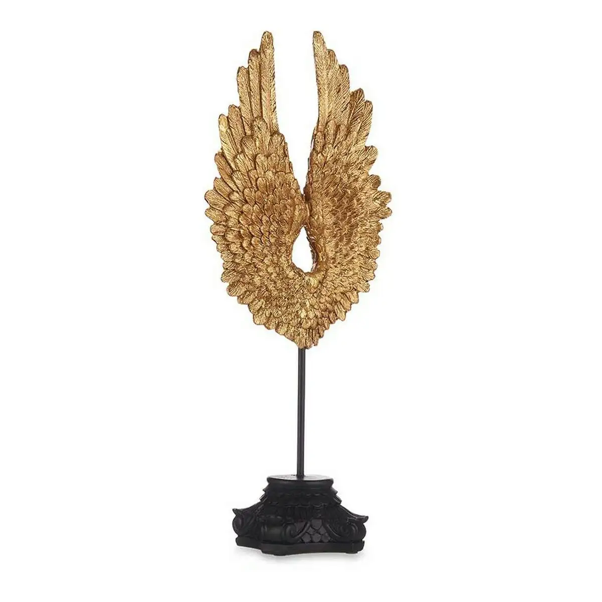 Figurine decorative ailes d ange dore noir 10 x 43 x 17 5 cm_8658. DIAYTAR SENEGAL - L'Art de Vivre le Shopping Inspiré. Parcourez notre catalogue et choisissez des produits qui reflètent votre passion pour la beauté et l'authenticité.