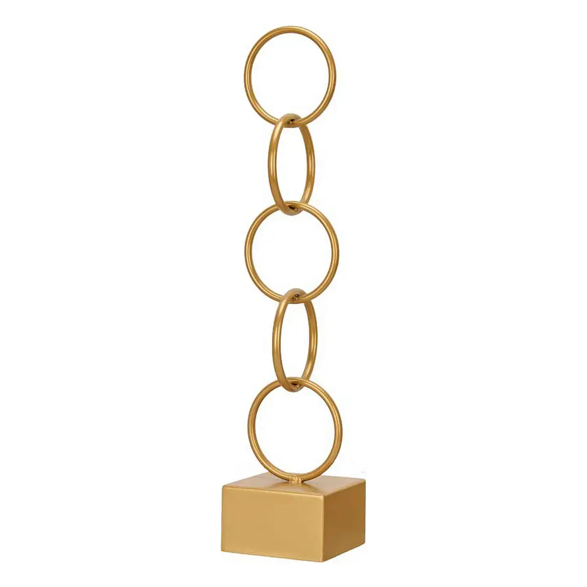 Figurine decorative anneaux dore metal 12 5 x 60 5 x 12 5 cm _7538. DIAYTAR SENEGAL - Où Choisir est un Plaisir Responsable. Explorez notre boutique en ligne et adoptez des produits qui reflètent notre engagement envers la durabilité.