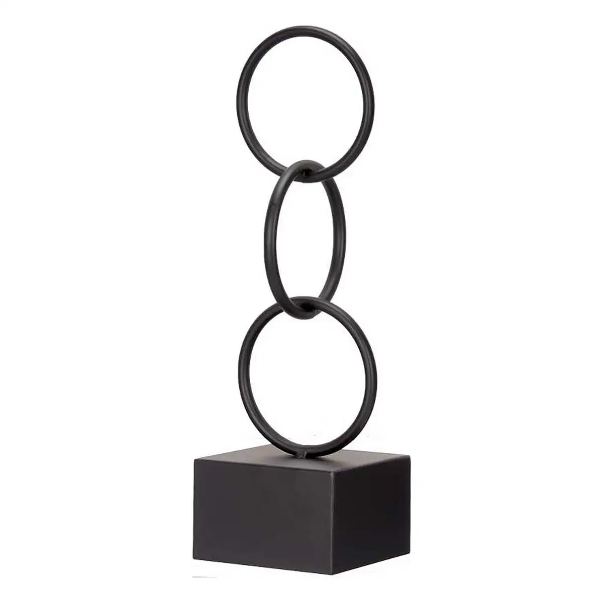 Figurine decorative anneaux noir metal 12 5 x 40 5 x 12 5 cm _1925. DIAYTAR SENEGAL - L'Art de Magasiner sans Limites. Naviguez à travers notre collection diversifiée pour trouver des produits qui élargiront vos horizons shopping.
