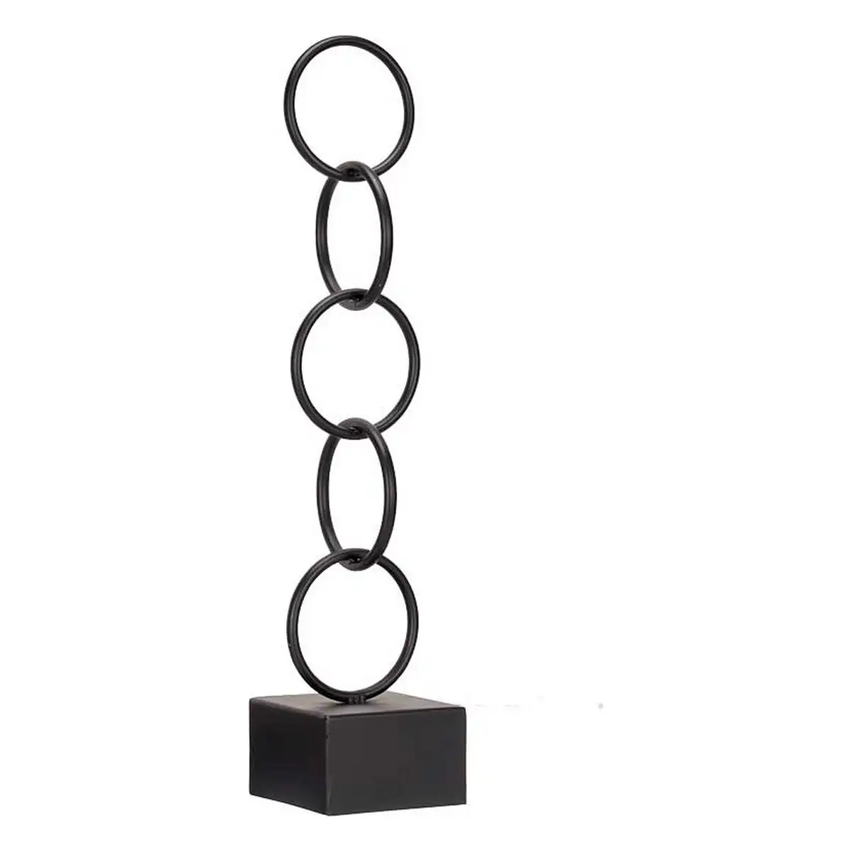 Figurine decorative anneaux noir metal 12 5 x 60 5 x 12 5 cm _5063. DIAYTAR SENEGAL - L'Art de Choisir, l'Art de Se Distinquer. Naviguez à travers notre catalogue et choisissez des produits qui ajoutent une note d'élégance à votre style unique.