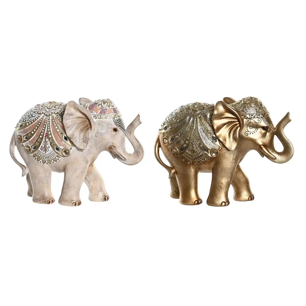 Figurine decorative dkd home decor 24 x 8 x 19 cm elephant beige dore colonial 2 unites _1229. DIAYTAR SENEGAL - L'Art de Choisir, l'Art de Vivre. Parcourez notre boutique en ligne et découvrez des produits qui transforment chaque choix en une expérience enrichissante.