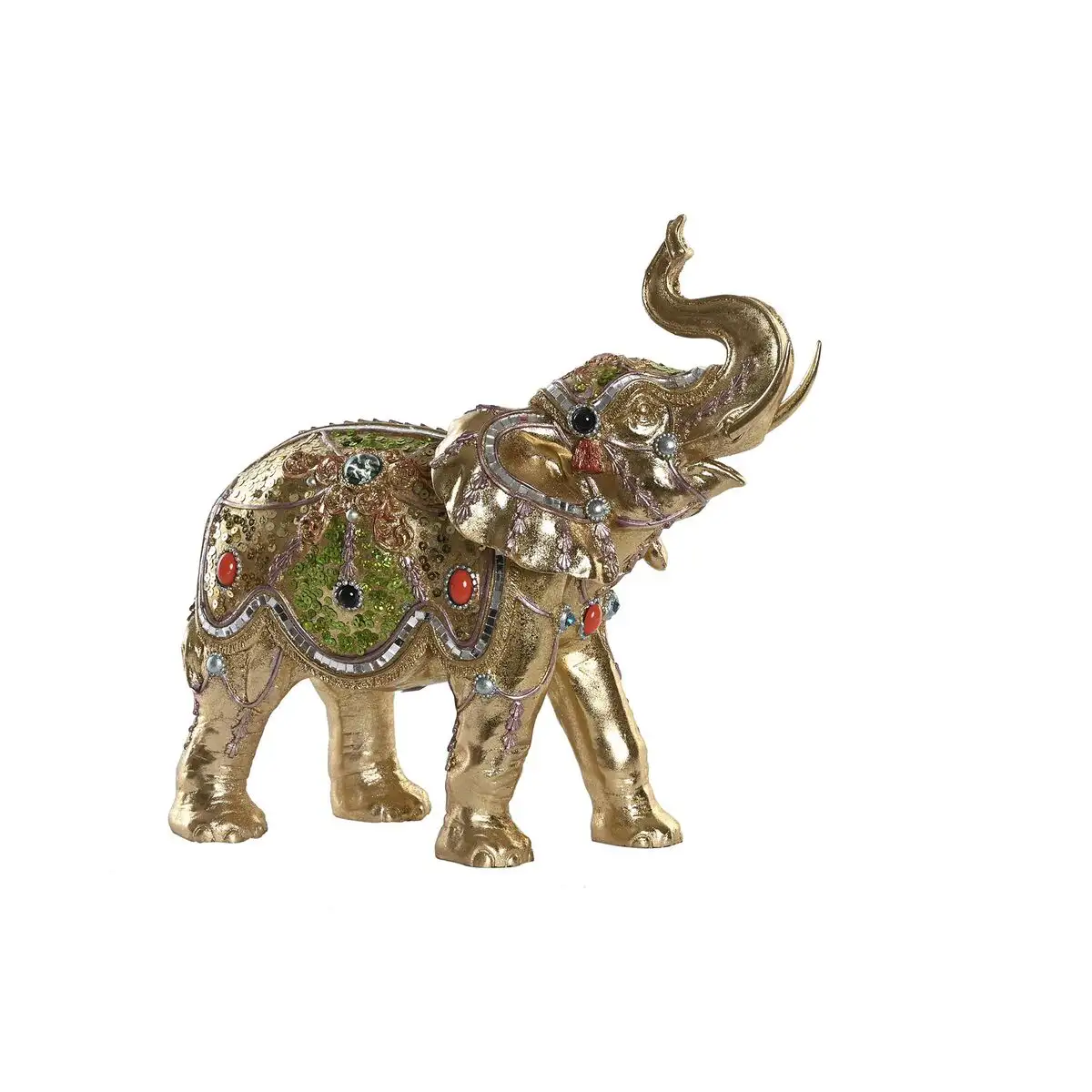 Figurine decorative dkd home decor 33 x 15 5 x 31 cm elephant dore colonial_3576. DIAYTAR SENEGAL - L'Art de Choisir, l'Art de S'émerveiller. Explorez notre boutique en ligne et choisissez des articles qui éveillent votre sens de l'émerveillement.
