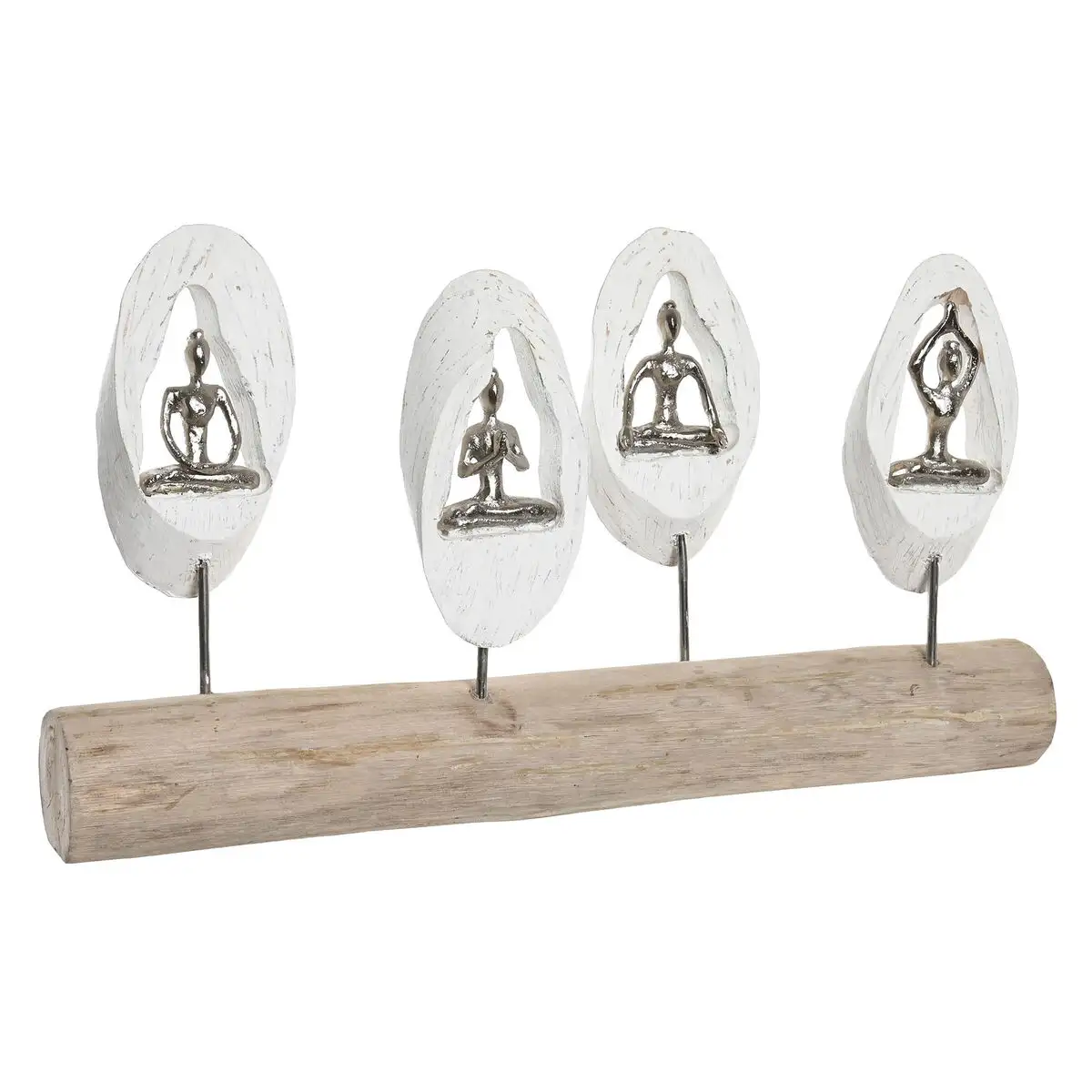 Figurine decorative dkd home decor 56 x 8 x 31 cm marron aluminium blanc bois de manguier yoga_2782. DIAYTAR SENEGAL - Votre Oasis de Shopping en Ligne. Explorez notre boutique et découvrez des produits qui ajoutent une touche de magie à votre quotidien.