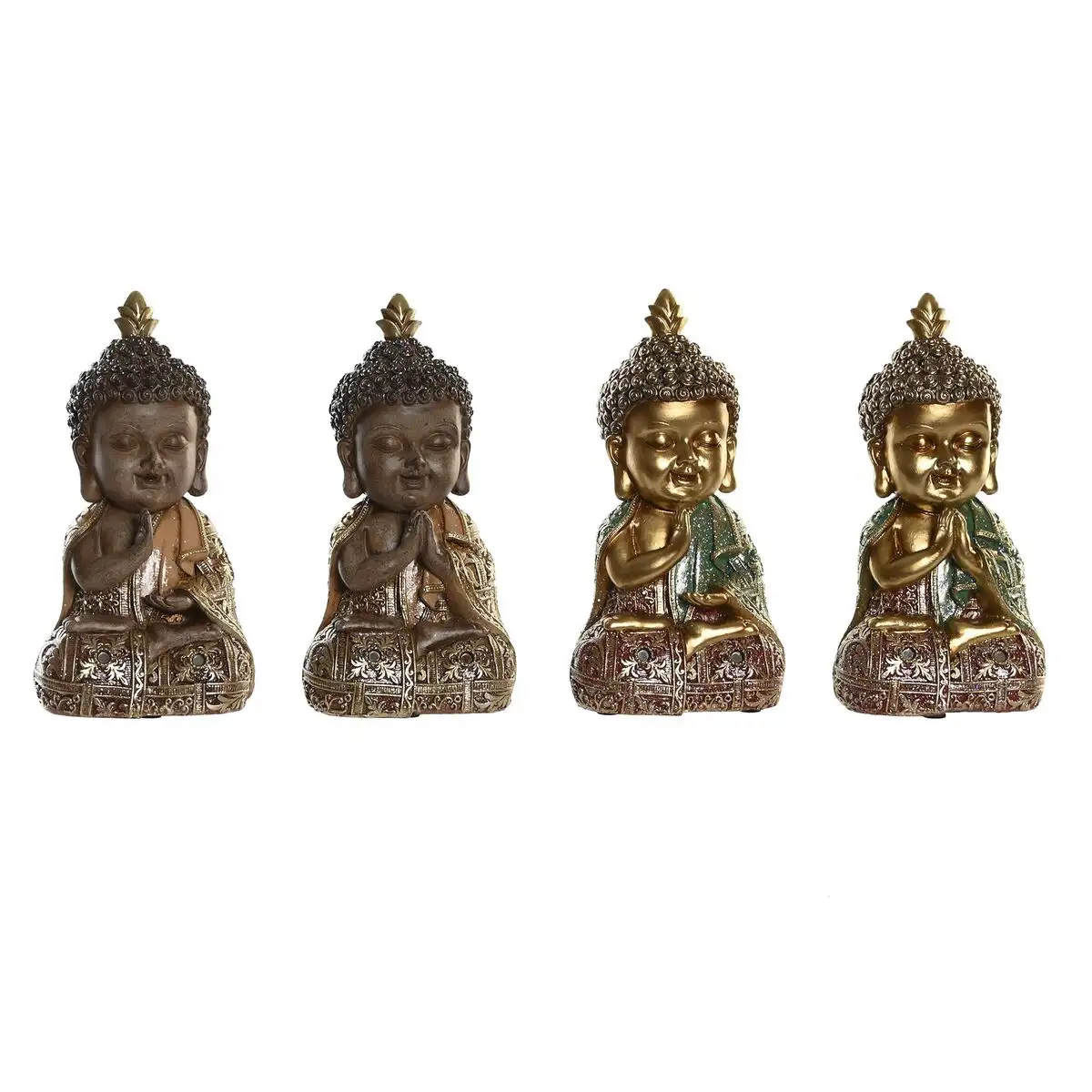 Figurine decorative dkd home decor beige dore buda oriental 10 5 x 9 x 19 5 cm 4 pieces _1619. DIAYTAR SENEGAL - Là où la Tradition Devient Tendance. Naviguez à travers notre boutique en ligne et choisissez des produits qui allient l'authenticité au contemporain.