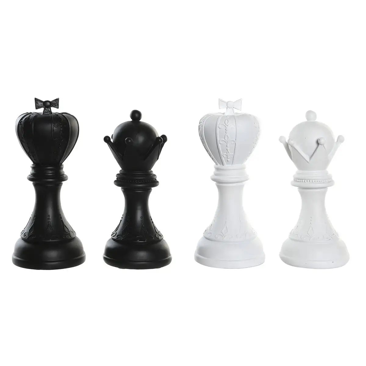 Figurine decorative dkd home decor blanc noir pieces du jeu d echec 12 x 12 x 25 5 cm 4 unites _5010. DIAYTAR SENEGAL - Là où Chaque Produit est une Trouvaille Unique. Découvrez notre boutique en ligne et trouvez des articles qui vous distinguent par leur originalité.