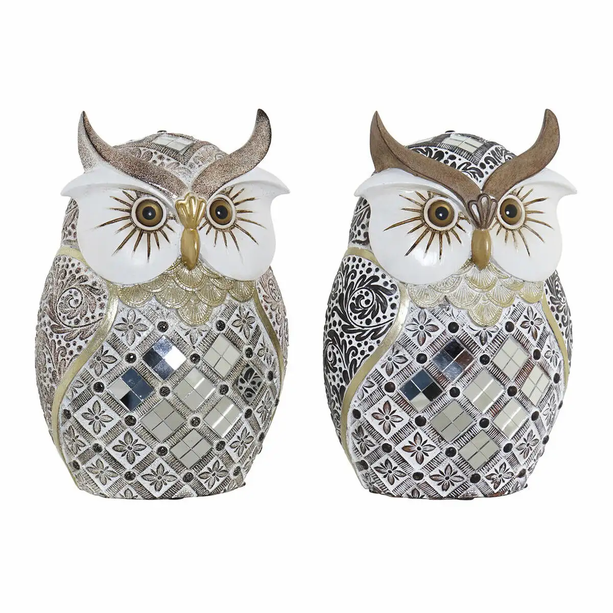 Figurine decorative dkd home decor dore argente hibou 14 x 10 x 20 cm 2 unites _7621. DIAYTAR SENEGAL - Votre Paradis Shopping au Cœur du Sénégal. Explorez notre boutique en ligne et découvrez des produits conçus pour enchanter chaque aspect de votre vie.