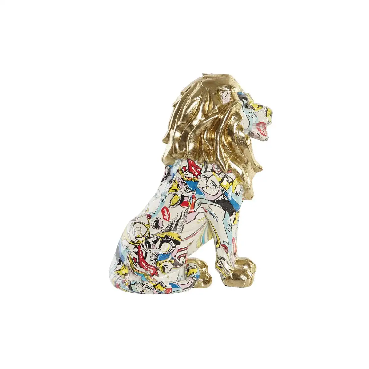 Figurine decorative dkd home decor dore lion resine multicouleur moderne 21 x 14 5 x 27 cm 15 x 21 x 27 cm _5231. DIAYTAR SENEGAL - L'Art de Choisir, l'Art de S'émerveiller. Explorez notre gamme de produits et laissez-vous émerveiller par des créations authentiques et des designs modernes.