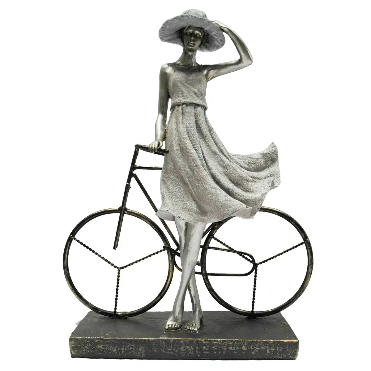 Figurine decorative dkd home decor femme argente bicyclette metal resine 27 5 x 9 5 x 34 5 cm _9441. DIAYTAR SENEGAL - L'Art de Choisir, l'Art de Vivre. Explorez notre univers de produits soigneusement sélectionnés pour vous offrir une expérience shopping riche et gratifiante.