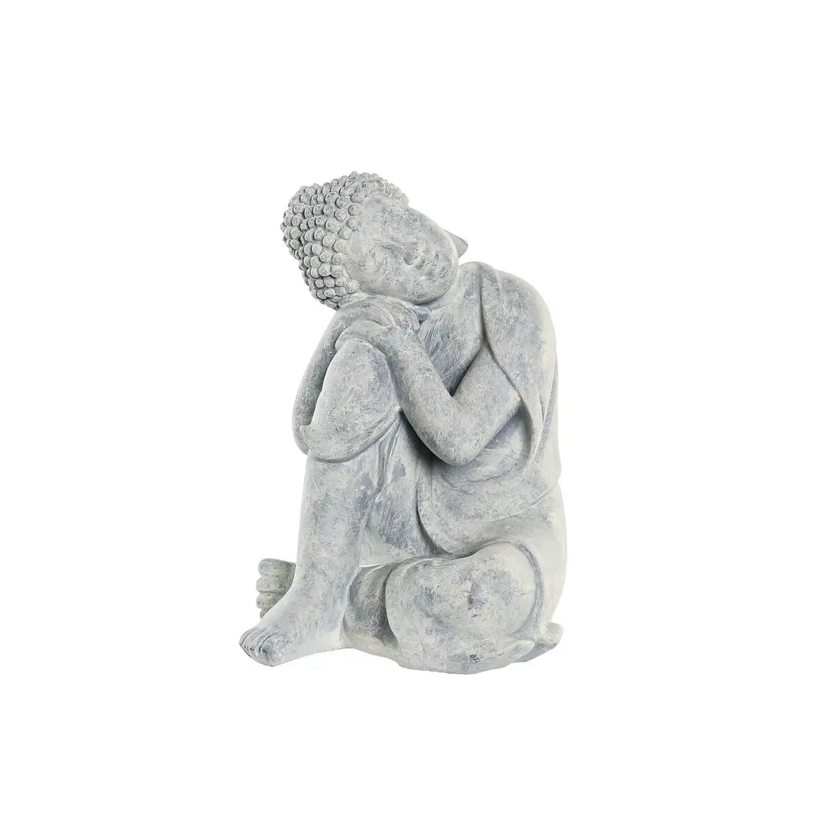 Figurine decorative dkd home decor gris gris clair buda oriental 18 x 14 x 23 cm_2392. DIAYTAR SENEGAL - Votre Passage vers le Raffinement. Plongez dans notre univers de produits exquis et choisissez des articles qui ajoutent une touche de sophistication à votre vie.