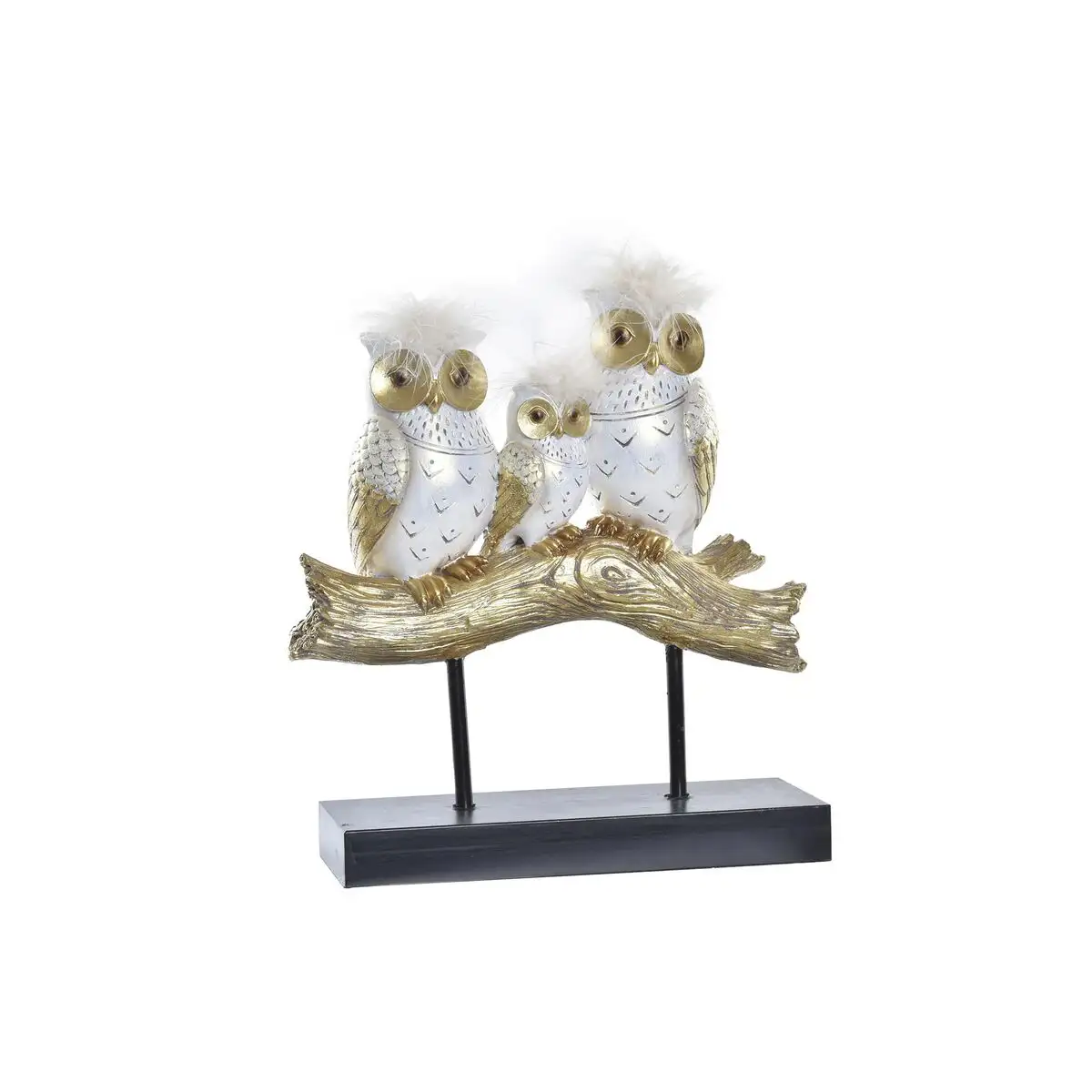 Figurine decorative dkd home decor tronc 24 x 9 x 26 cm hiboux noir dore blanc_9788. DIAYTAR SENEGAL - Votre Destination Shopping Éthique. Parcourez notre gamme et choisissez des articles qui respectent l'environnement et les communautés locales.