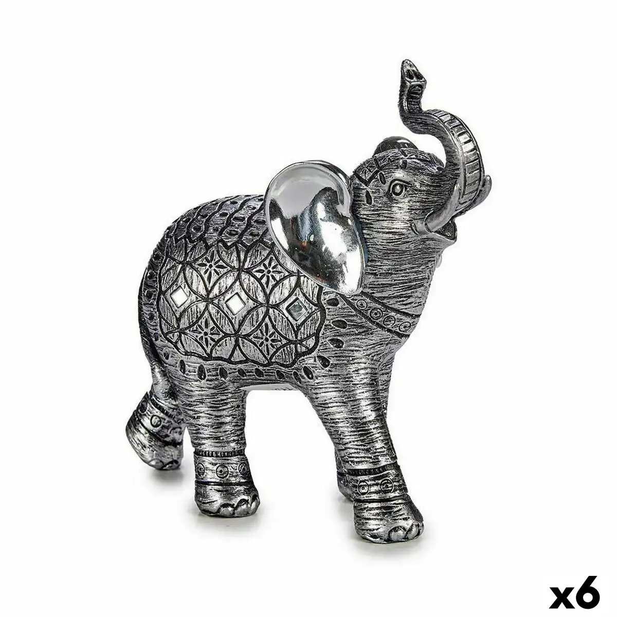 Figurine decorative elephant argente 21 5 x 20 x 8 cm 6 unites _1317. DIAYTAR SENEGAL - Votre Passage vers le Raffinement. Plongez dans notre univers de produits exquis et choisissez des articles qui ajoutent une touche de sophistication à votre vie.