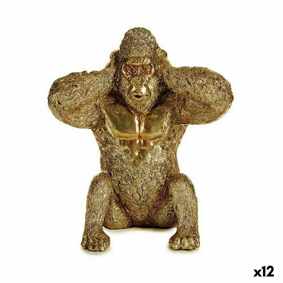Figurine decorative gorille dore 10 x 18 x 17 cm 12 unites _2904. DIAYTAR SENEGAL - Là où Chaque Produit a son Propre Éclat. Explorez notre boutique en ligne et trouvez des articles qui ajoutent de la brillance à votre quotidien.