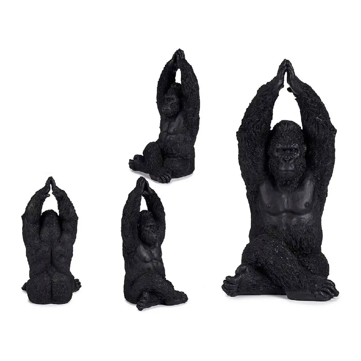 Figurine decorative gorille noir 18 x 36 5 x 19 5 cm_4594. DIAYTAR SENEGAL - Votre Passage vers l'Élégance Abordable. Explorez notre collection où chaque produit est choisi pour sa qualité et son accessibilité, incarnant ainsi l'essence du Sénégal.