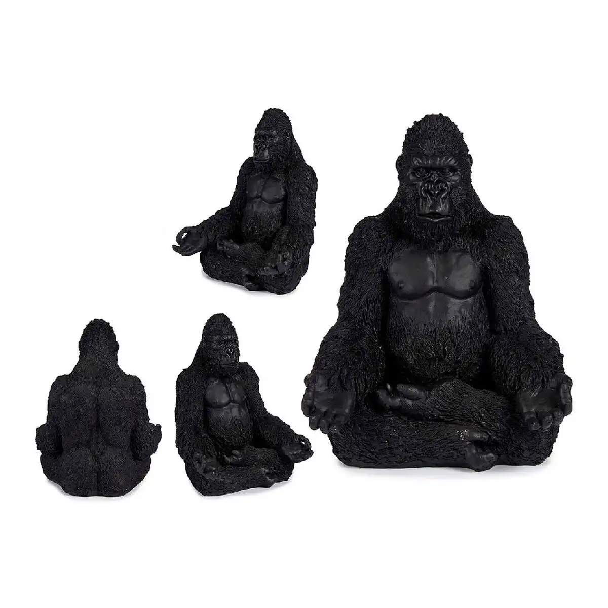 Figurine decorative gorille noir 19 x 26 5 x 22 cm_2265. DIAYTAR SENEGAL - L'Art de Vivre le Shopping Inspiré. Parcourez notre catalogue et choisissez des produits qui reflètent votre passion pour la beauté et l'authenticité.