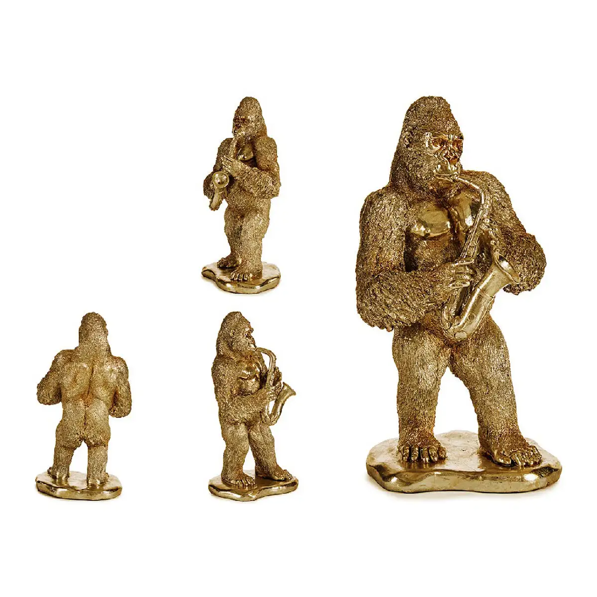 Figurine decorative gorille saxophone dore 18 5 x 38 8 x 22 cm_9096. Plongez dans l'Univers de DIAYTAR SENEGAL - Où la Qualité et la Diversité se rencontrent. Parcourez nos rayons virtuels pour trouver des produits répondant à tous les besoins, du confort de votre foyer.