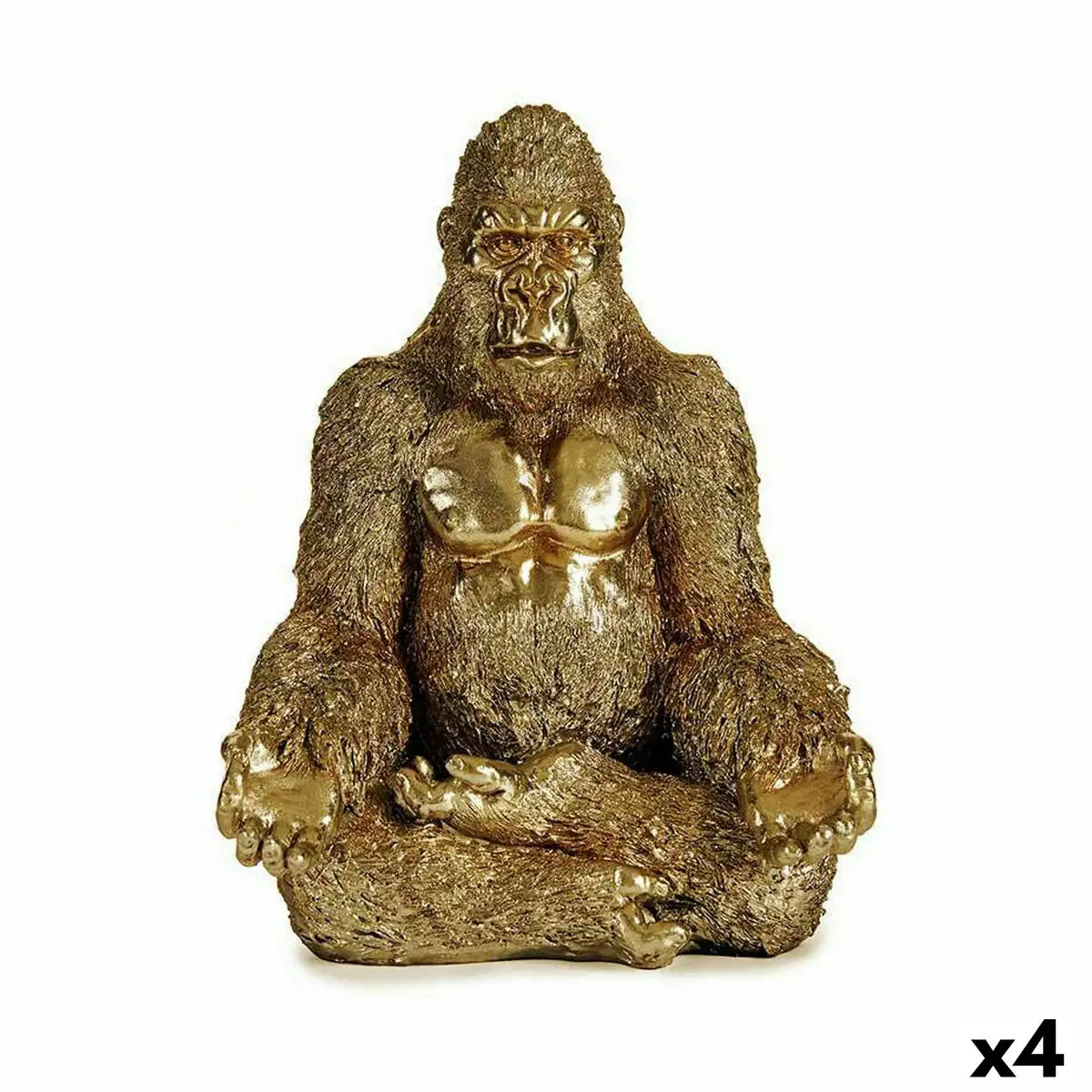Figurine decorative gorille yoga dore 19 x 26 5 x 22 cm 4 unites _6294. DIAYTAR SENEGAL - Là où le Shopping devient une Fête des Sens. Plongez dans notre univers et choisissez des produits qui éveillent votre goût pour l'esthétique et l'authenticité.