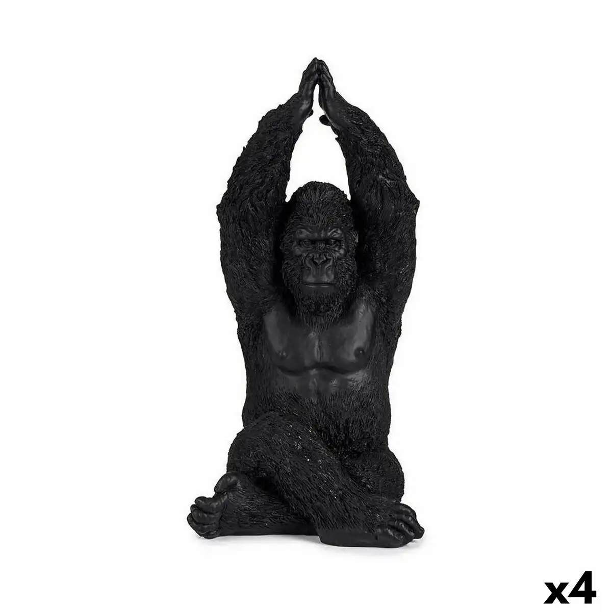 Figurine decorative gorille yoga noir 18 x 36 5 x 19 5 cm 4 unites _1132. Bienvenue chez DIAYTAR SENEGAL - Où Chaque Objet a son Histoire. Découvrez notre sélection méticuleuse et choisissez des articles qui racontent l'âme du Sénégal.