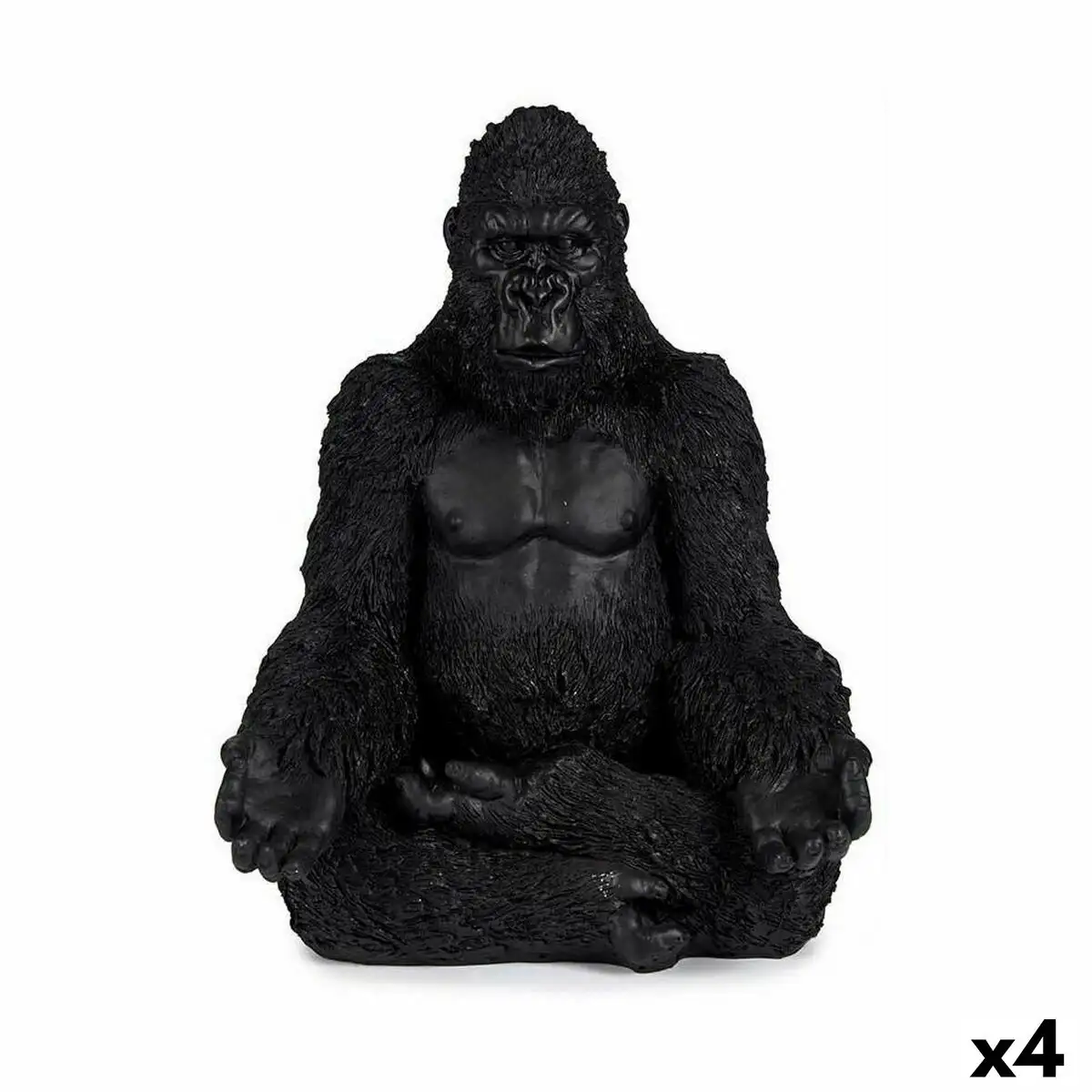 Figurine decorative gorille yoga noir 19 x 26 5 x 22 cm 4 unites _1431. DIAYTAR SENEGAL - Votre Passage vers le Raffinement. Plongez dans notre univers de produits exquis et choisissez des articles qui ajoutent une touche de sophistication à votre vie.