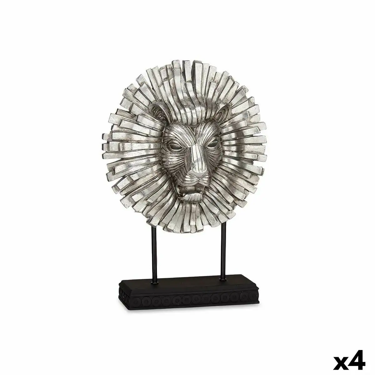 Figurine decorative lion argente 28 x 38 5 x 11 5 cm 4 unites _9913. DIAYTAR SENEGAL - L'Art de Choisir, l'Art de Vivre. Explorez notre univers de produits soigneusement sélectionnés pour vous offrir une expérience shopping riche et gratifiante.