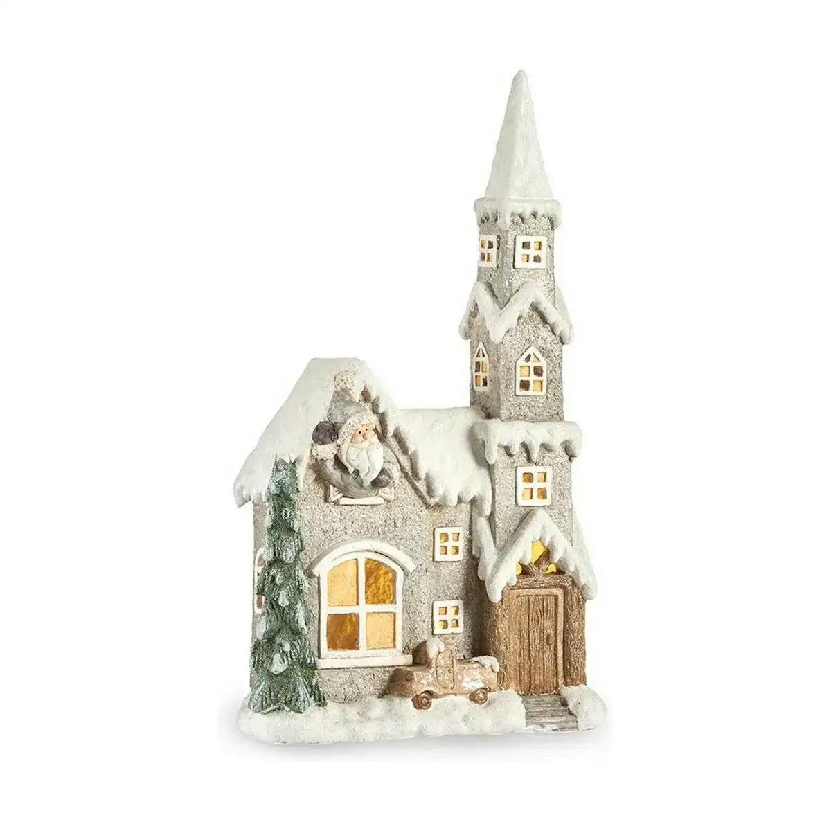Figurine decorative musique noel lumiere led maison 17 x 66 x 39 cm gris marron blanc vert magnesium_8331. DIAYTAR SENEGAL - Votre Destination pour un Shopping Réfléchi. Découvrez notre gamme variée et choisissez des produits qui correspondent à vos valeurs et à votre style de vie.