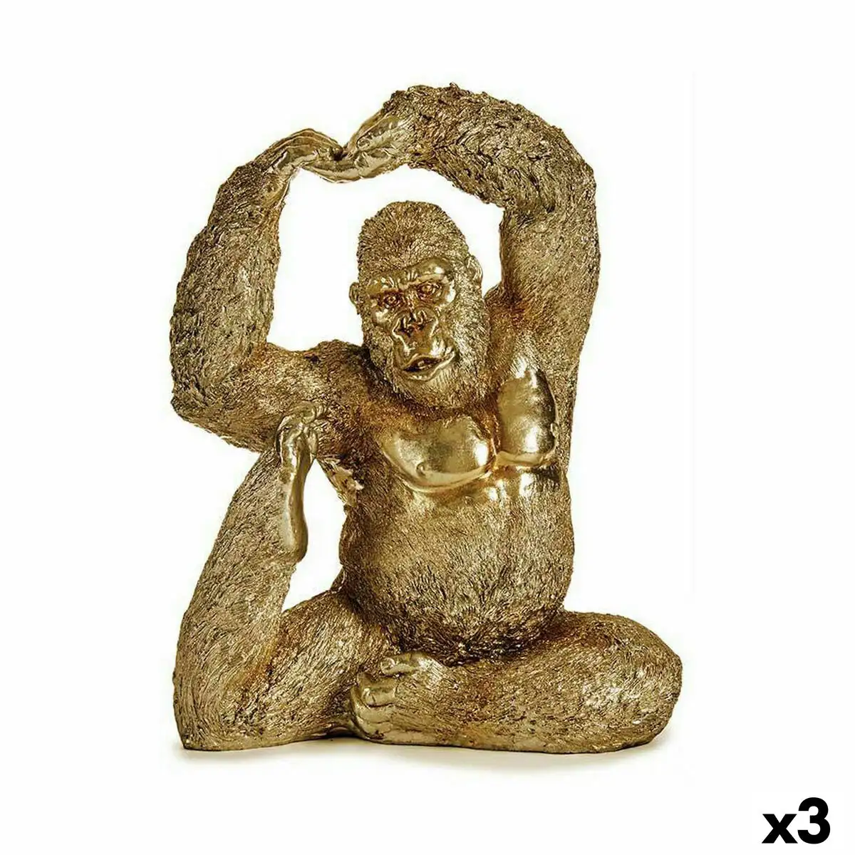 Figurine decorative yoga gorille dore 14 x 30 x 25 5 cm 3 unites _8728. DIAYTAR SENEGAL - Où Choisir est un Plaisir Responsable. Explorez notre boutique en ligne et adoptez des produits qui reflètent notre engagement envers la durabilité.