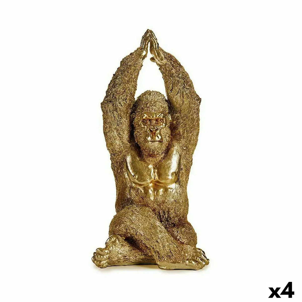 Figurine decorative yoga gorille dore 17 x 36 x 19 5 cm 4 unites _3444. DIAYTAR SENEGAL - Là où la Tradition Devient Tendance. Naviguez à travers notre boutique en ligne et choisissez des produits qui allient l'authenticité au contemporain.
