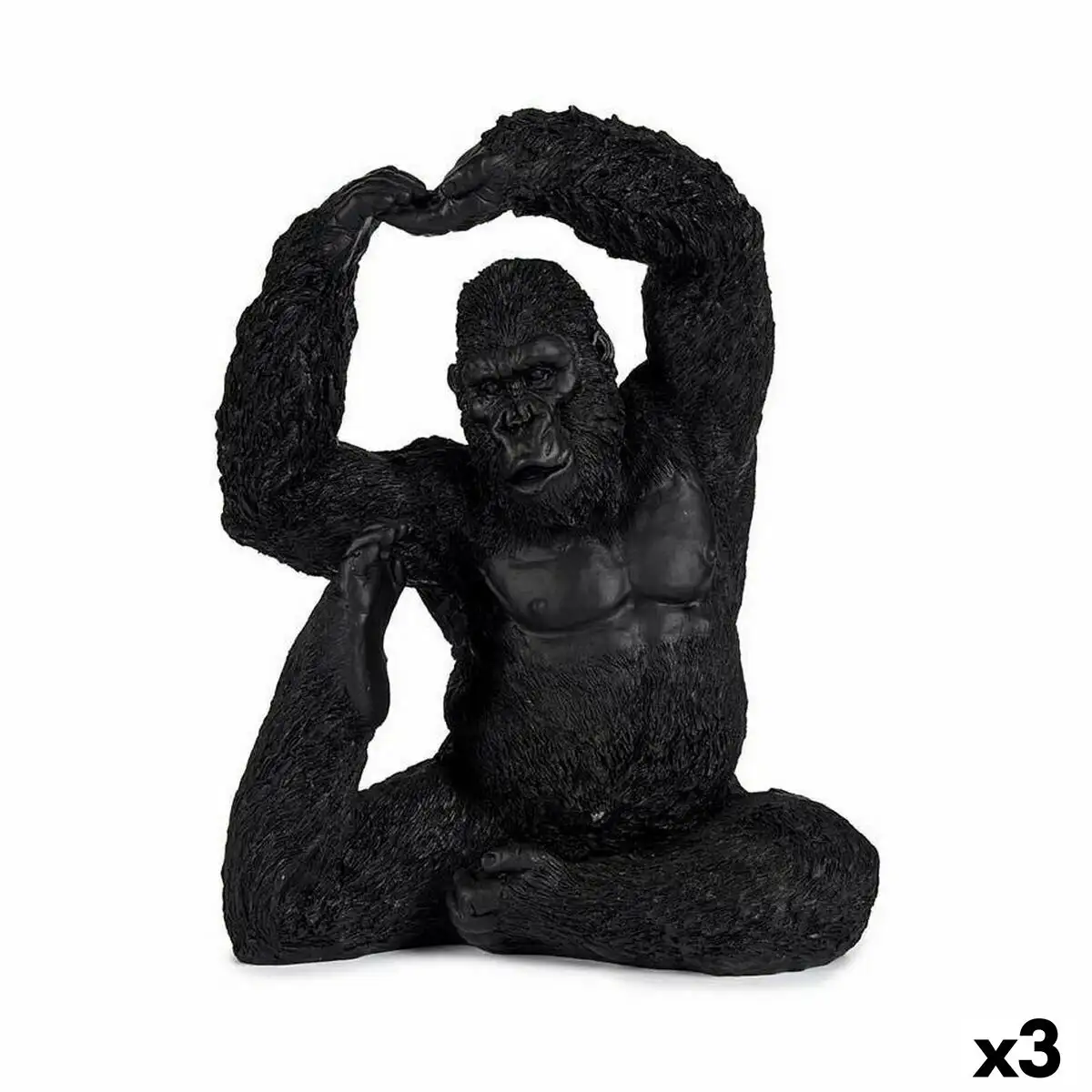Figurine decorative yoga gorille noir 15 2 x 31 5 x 26 5 cm 3 unites _9247. DIAYTAR SENEGAL - Où Votre Shopping Prend Vie. Explorez notre boutique en ligne pour trouver des articles qui vous ressemblent et qui ajoutent de l'éclat à votre quotidien.