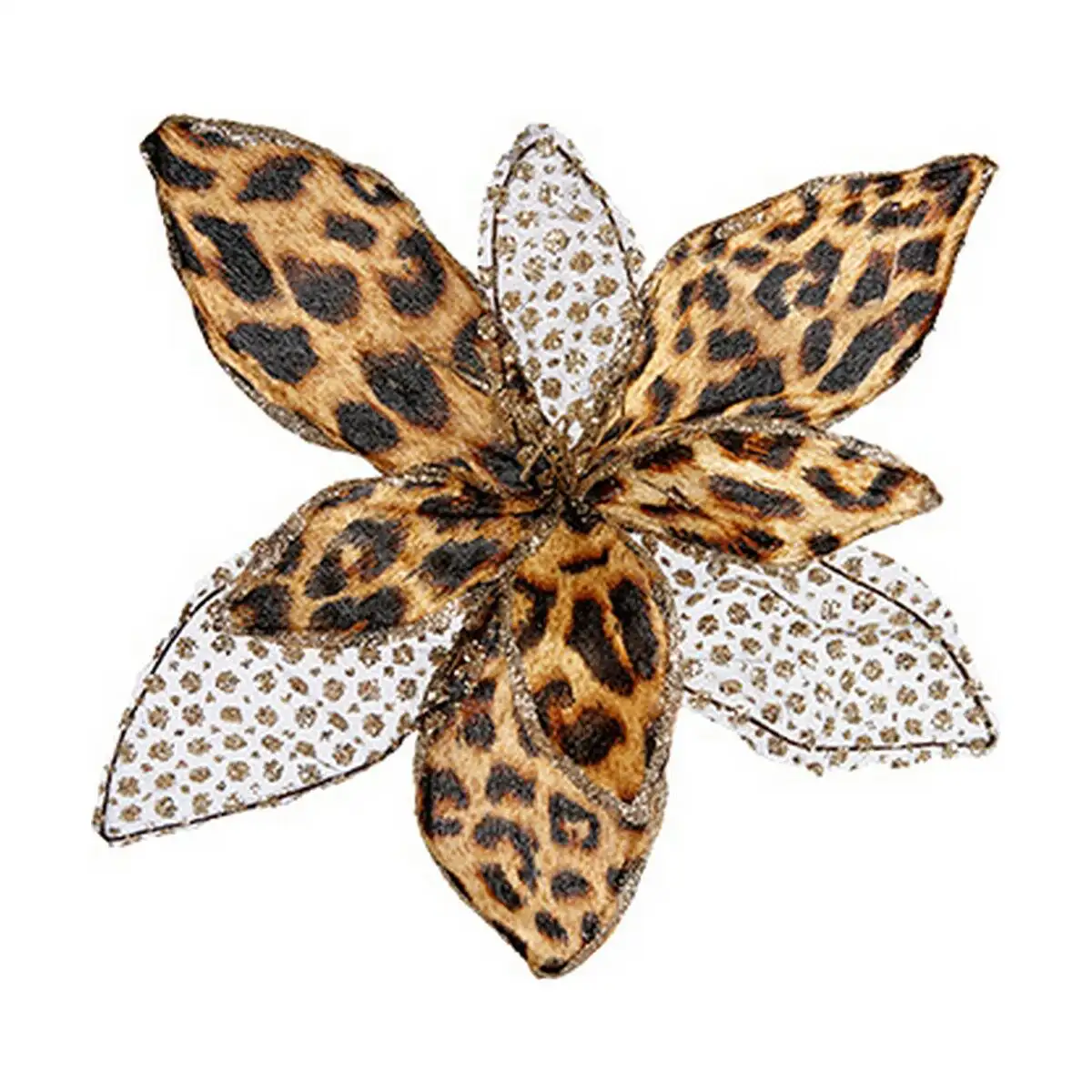 Fleur decorative leopard noel marron 35 x 35 x 35 cm_3758. DIAYTAR SENEGAL - Votre Passage Vers l'Excellence Shopping. Découvrez un catalogue en ligne qui offre une expérience d'achat exceptionnelle, avec des produits soigneusement sélectionnés pour satisfaire tous les goûts.