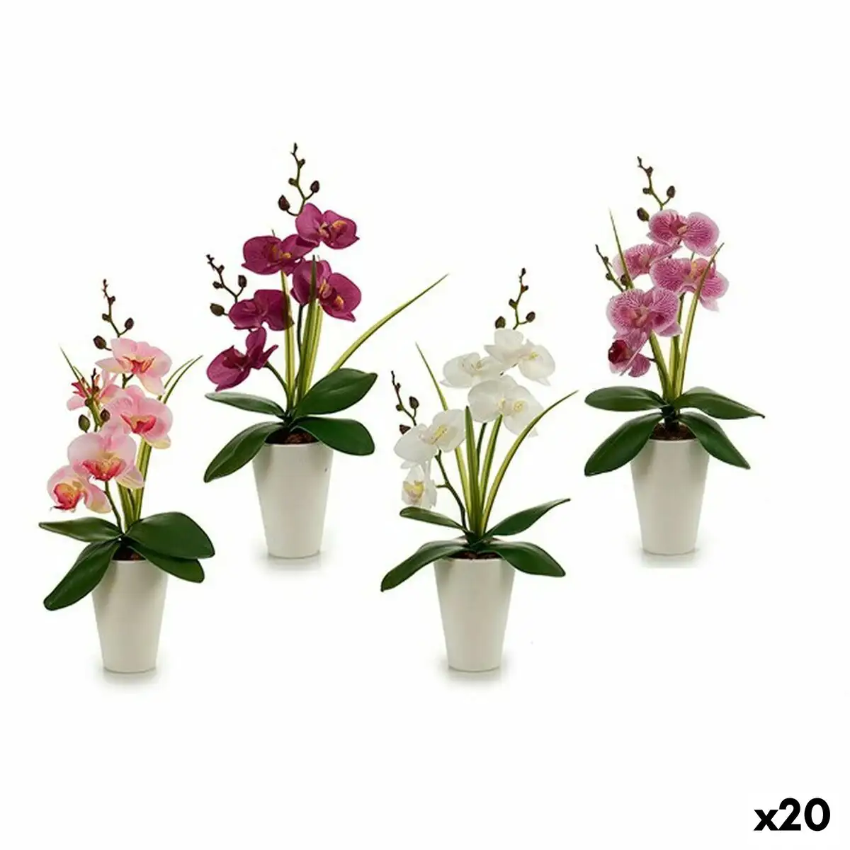 Fleur decorative orchidee plastique 14 x 35 x 8 cm 12 unites _8119. DIAYTAR SENEGAL - Votre Marché Virtuel au Sénégal. Parcourez notre boutique en ligne pour trouver des trésors cachés, des articles indispensables du quotidien aux joyaux artistiques.