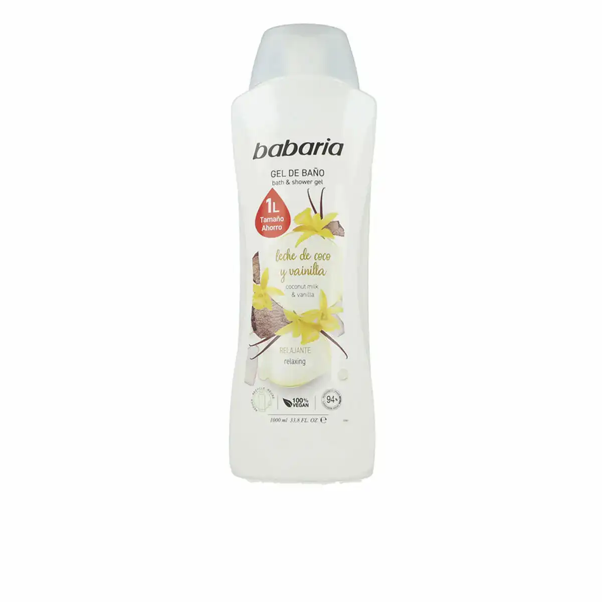 Gel de douche babaria 1 l vanille coco relaxant_2722. DIAYTAR SENEGAL - Là où les Possibilités sont Infinies. Parcourez nos catégories et laissez-vous séduire par des produits qui enrichiront votre quotidien, du pratique à l'esthétique.