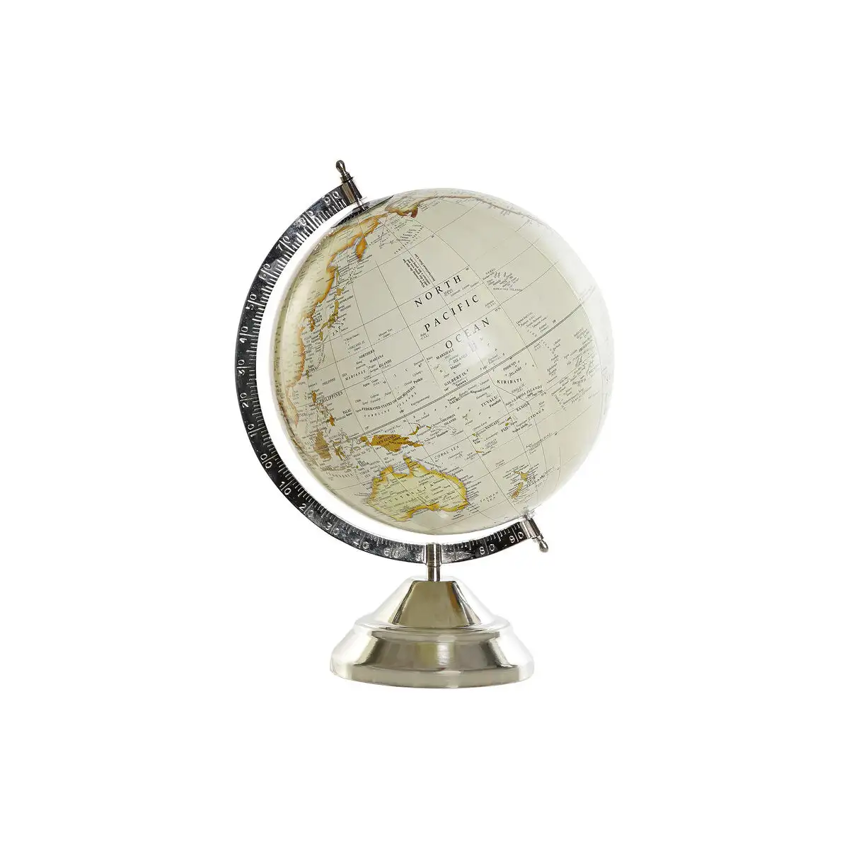 Globe terrestre dkd home decor argente beige metal 27 x 25 x 40 cm _7887. DIAYTAR SENEGAL - Là où la Diversité Rencontre la Qualité. Parcourez notre gamme complète et trouvez des produits qui incarnent la richesse et l'unicité du Sénégal.