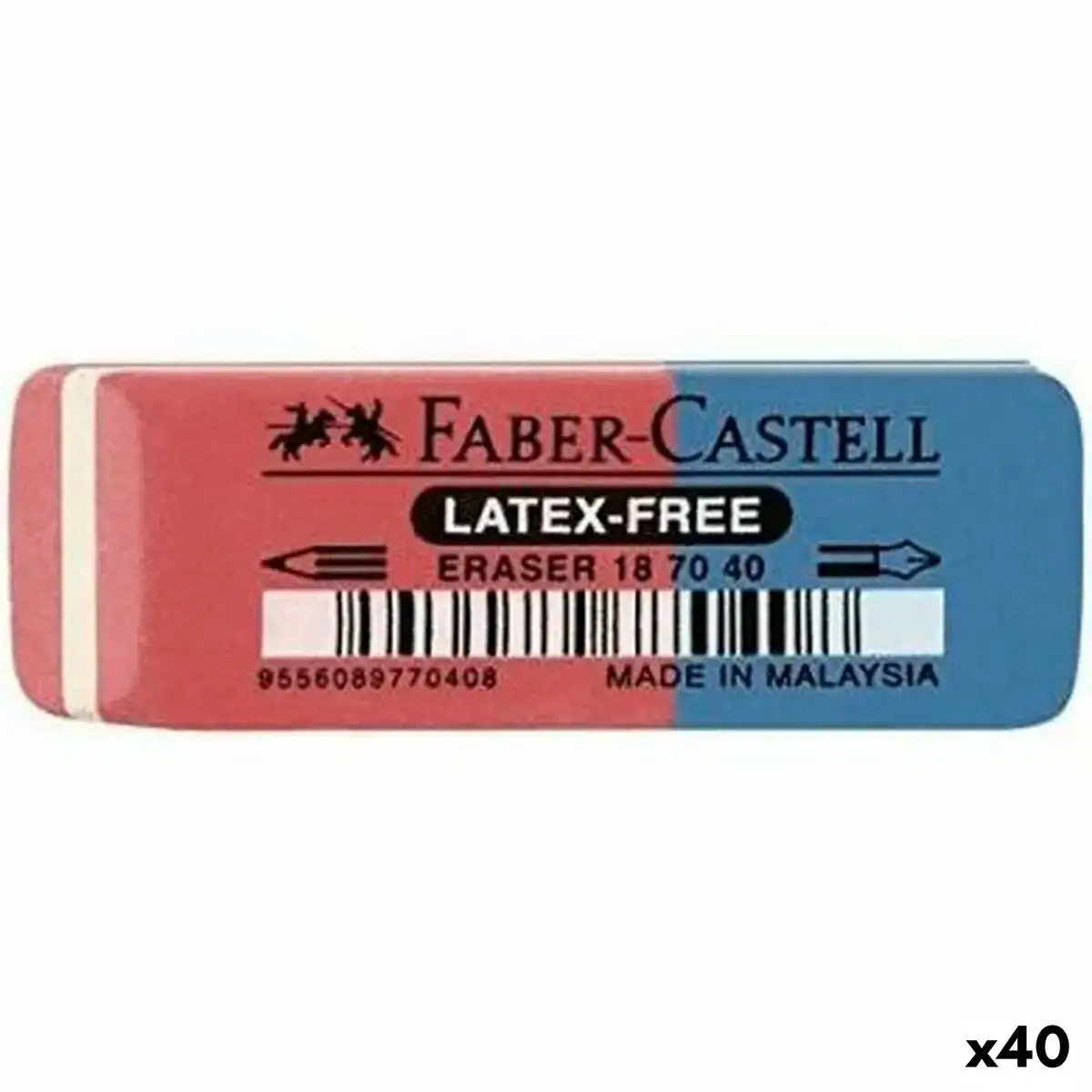 Gomme faber castell rouge bleu 40 unites _3447. DIAYTAR SENEGAL - Où le Shopping Devient une Aventure Culturelle. Plongez dans notre univers de produits qui célèbrent l'héritage et l'artisanat du Sénégal.