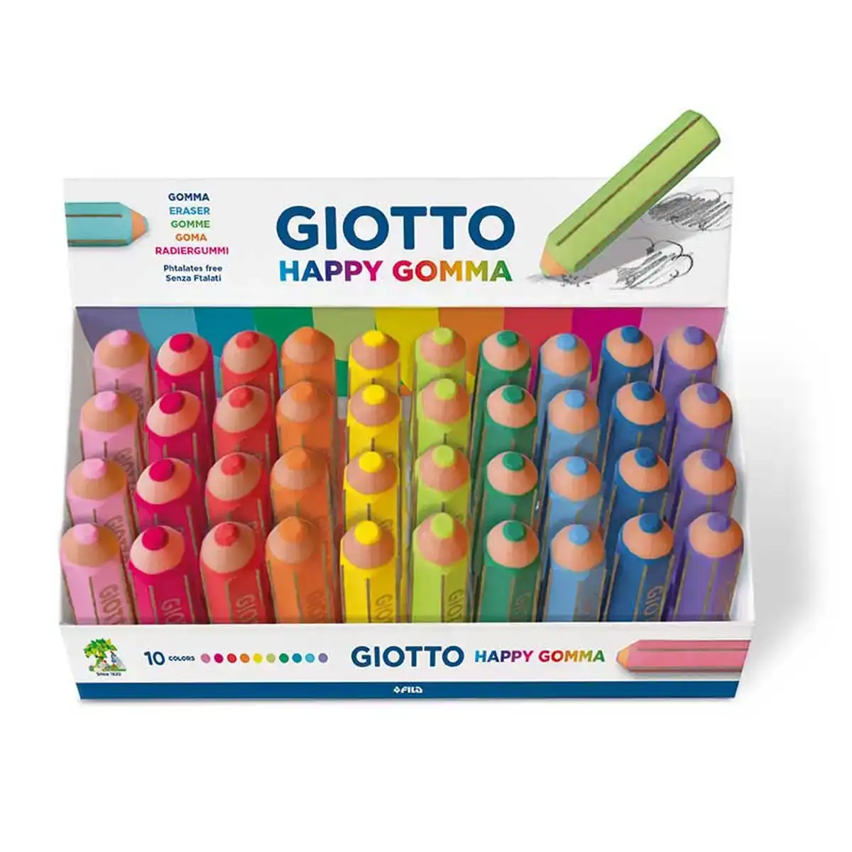 Gomme giotto happy gomma multicouleur 40 unites _6341. DIAYTAR SENEGAL - Votre Source de Trouvailles uniques. Naviguez à travers notre catalogue et trouvez des articles qui vous distinguent et reflètent votre unicité.