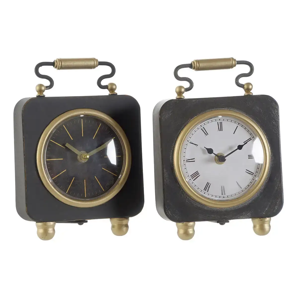 Horloge de table dkd home decor noir argente pvc metal plastique 14 5 x 5 x 21 cm 2 unites _3970. DIAYTAR SENEGAL - Votre Destination pour un Shopping Inoubliable. Naviguez à travers notre catalogue et choisissez des produits qui vous marquent par leur originalité.