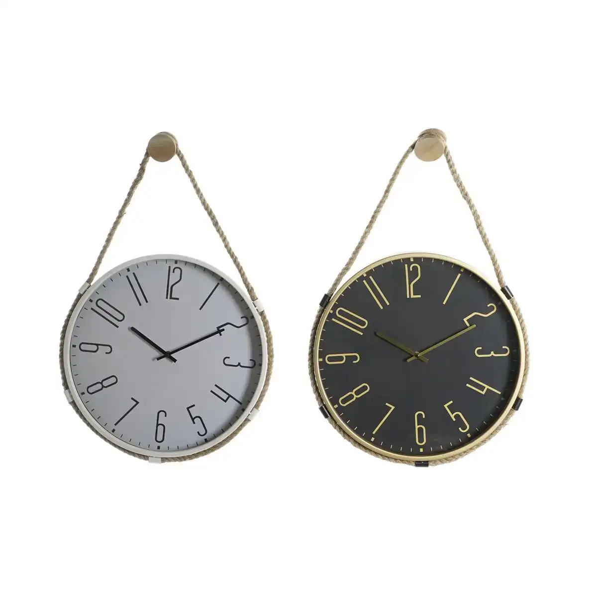 Horloge murale dkd home decor 40 x 4 5 x 55 cm corde fer 2 unites _5506. DIAYTAR SENEGAL - Votre Passage vers l'Élégance Abordable. Explorez notre collection où chaque produit est choisi pour sa qualité et son accessibilité, incarnant ainsi l'essence du Sénégal.