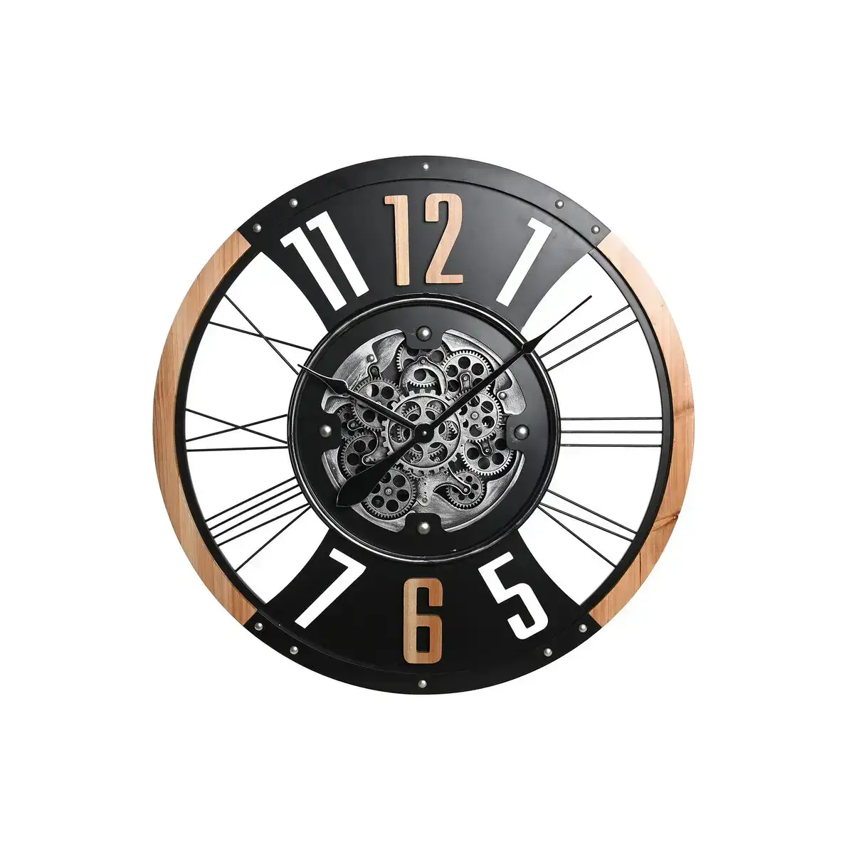 Horloge murale dkd home decor 75 x 6 5 x 75 cm naturel noir fer bois mdf_4702. Bienvenue sur DIAYTAR SENEGAL - Votre Fenêtre sur le Shopping Moderne. Parcourez notre boutique en ligne et découvrez des produits qui incarnent l'évolution du style et de la qualité.