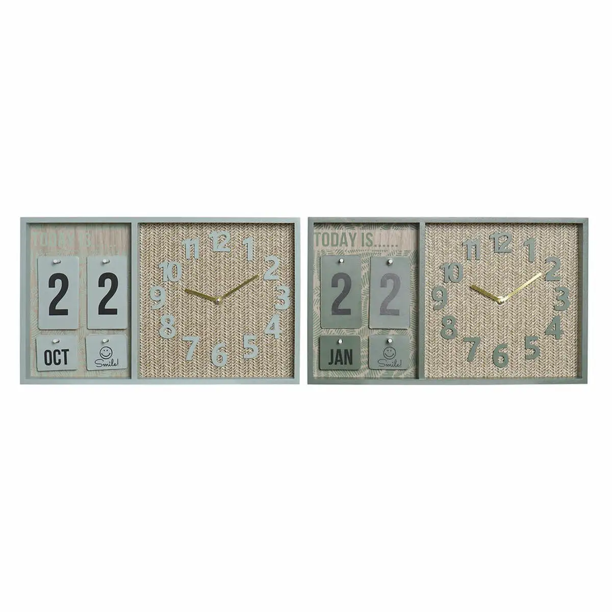 Horloge murale dkd home decor vert bois polypropylene plastique bois mdf tropical 40 x 5 x 24 cm 2 unites _5778. DIAYTAR SENEGAL - Où l'Élégance Rencontré l'Accessibilité. Parcourez notre catalogue et trouvez des produits qui apportent une touche de sophistication à votre vie quotidienne sans compromettre votre budget.