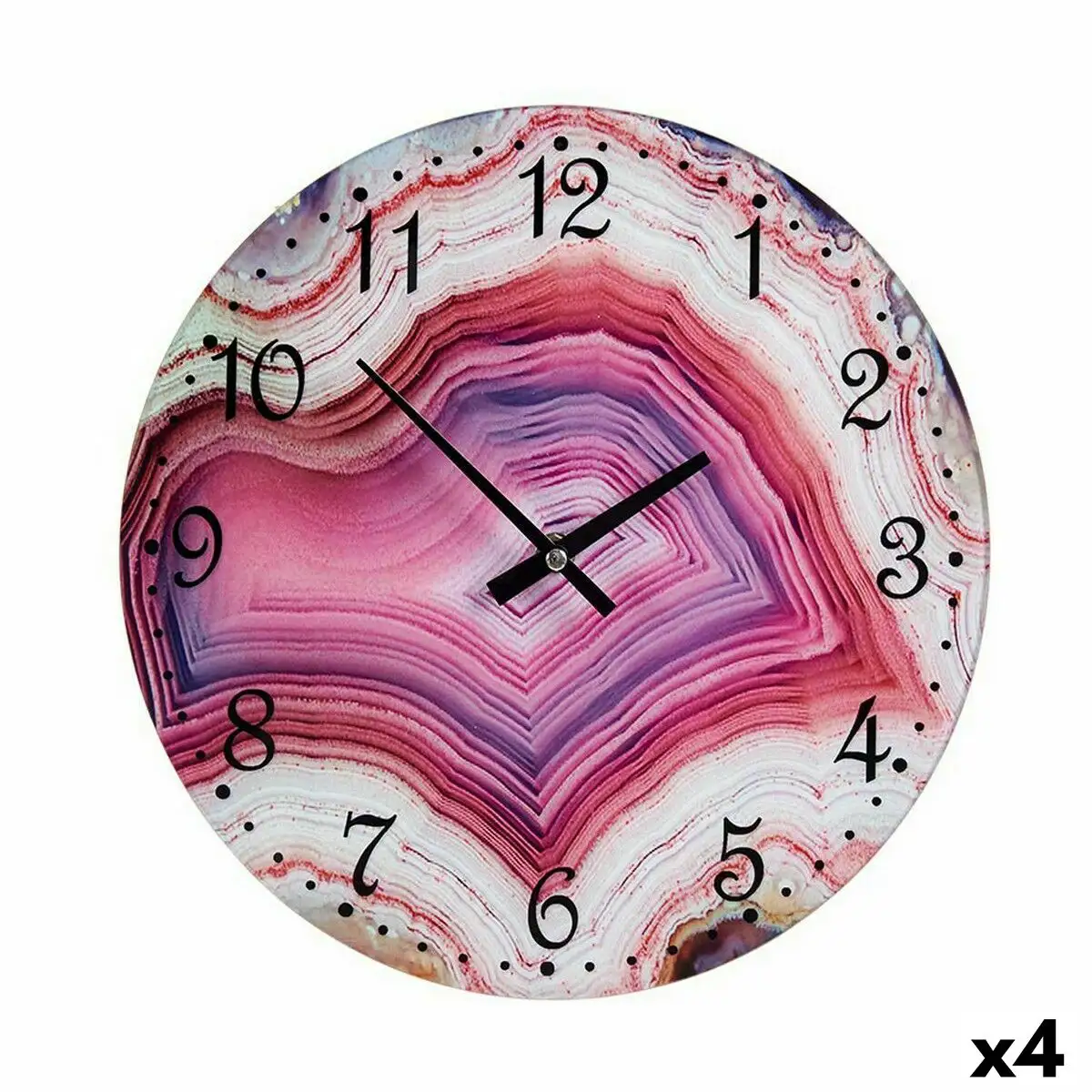 Horloge murale marbre rose verre 30 x 4 x 30 cm 4 unites _6443. DIAYTAR SENEGAL - Votre Destination Shopping Authentique. Explorez notre boutique en ligne et découvrez des trésors qui reflètent l'âme du Sénégal, pour une expérience shopping unique.