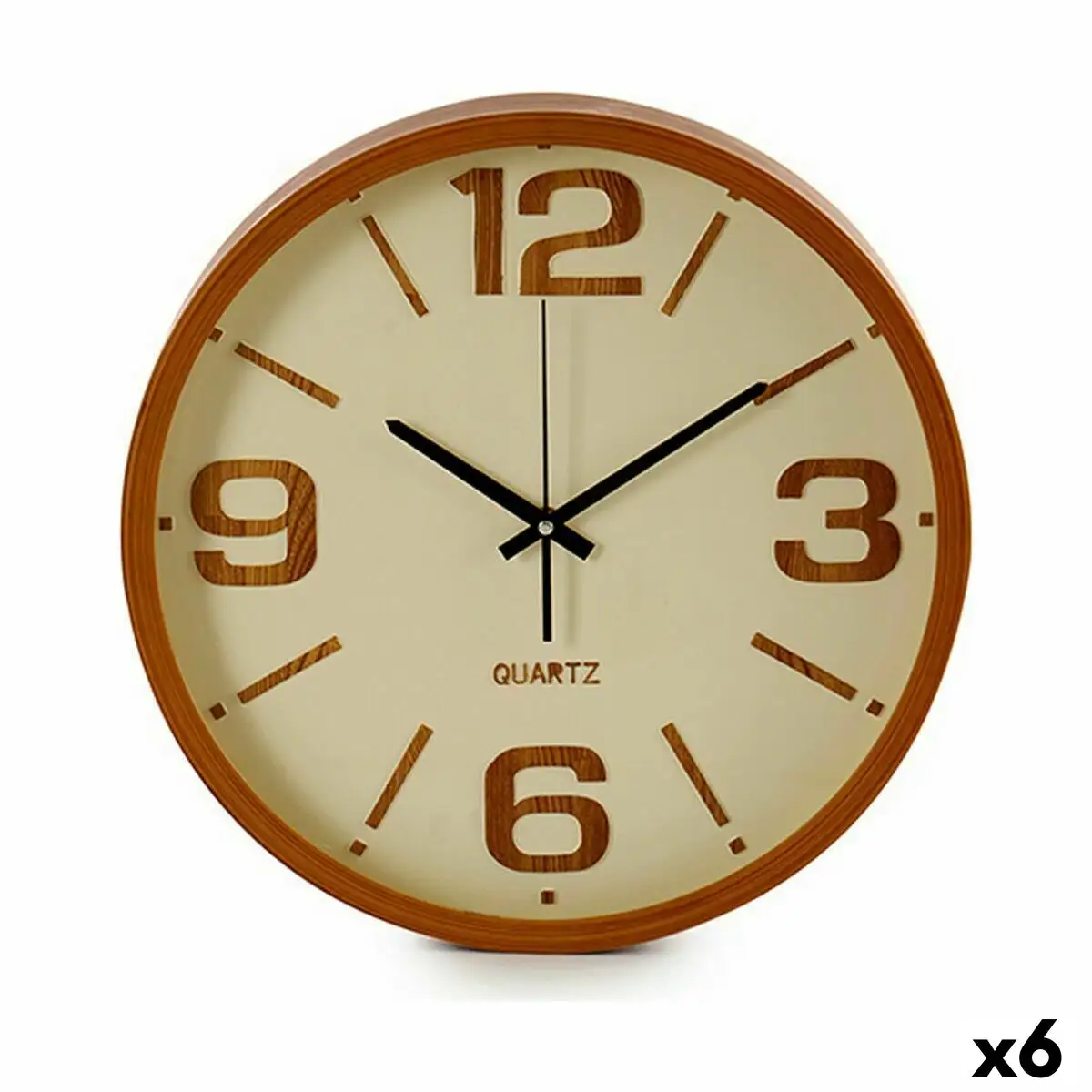 Horloge murale marron metal verre plastique 40 x 5 x 40 cm 6 unites _9466. DIAYTAR SENEGAL - L'Art de Choisir, l'Art de Vivre. Parcourez notre boutique en ligne et choisissez parmi des produits de qualité qui ajoutent de l'élégance à votre quotidien.